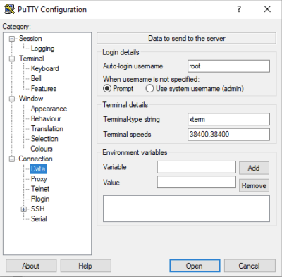 putty input key